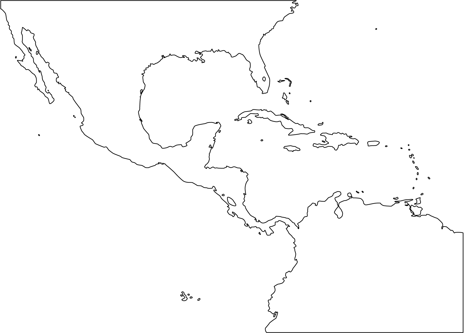 Slepá mapa - StředníAmerika